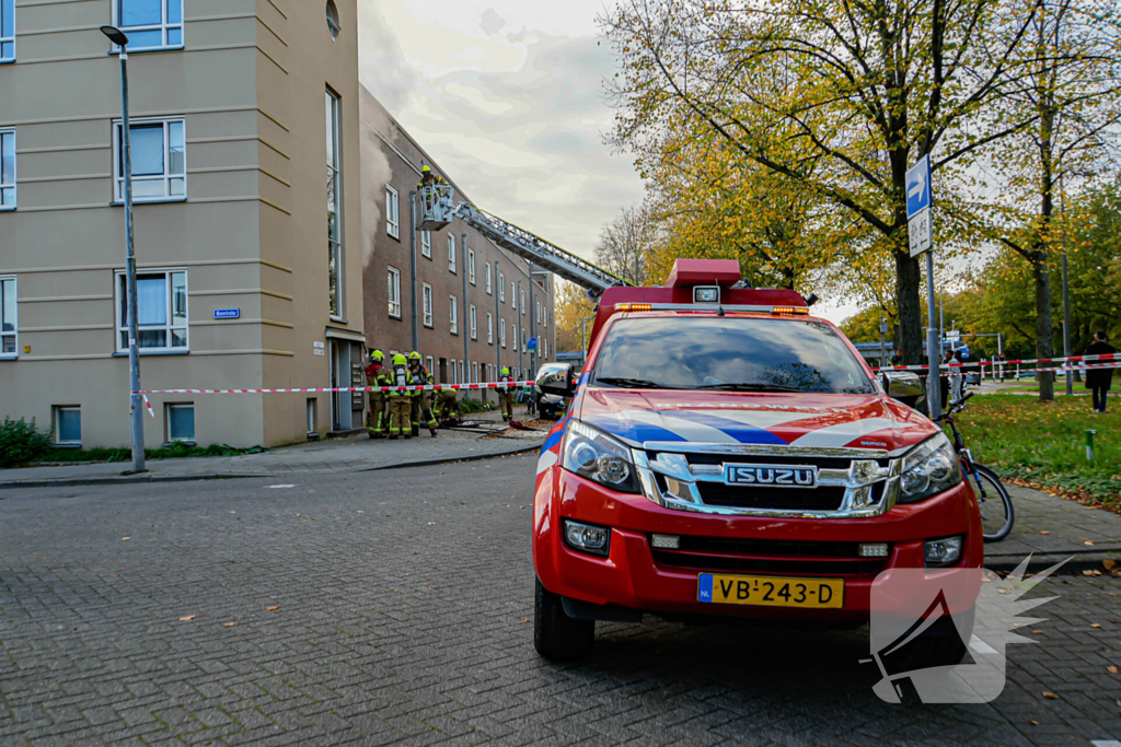 Veel rookontwikkeling bij keukenbrand