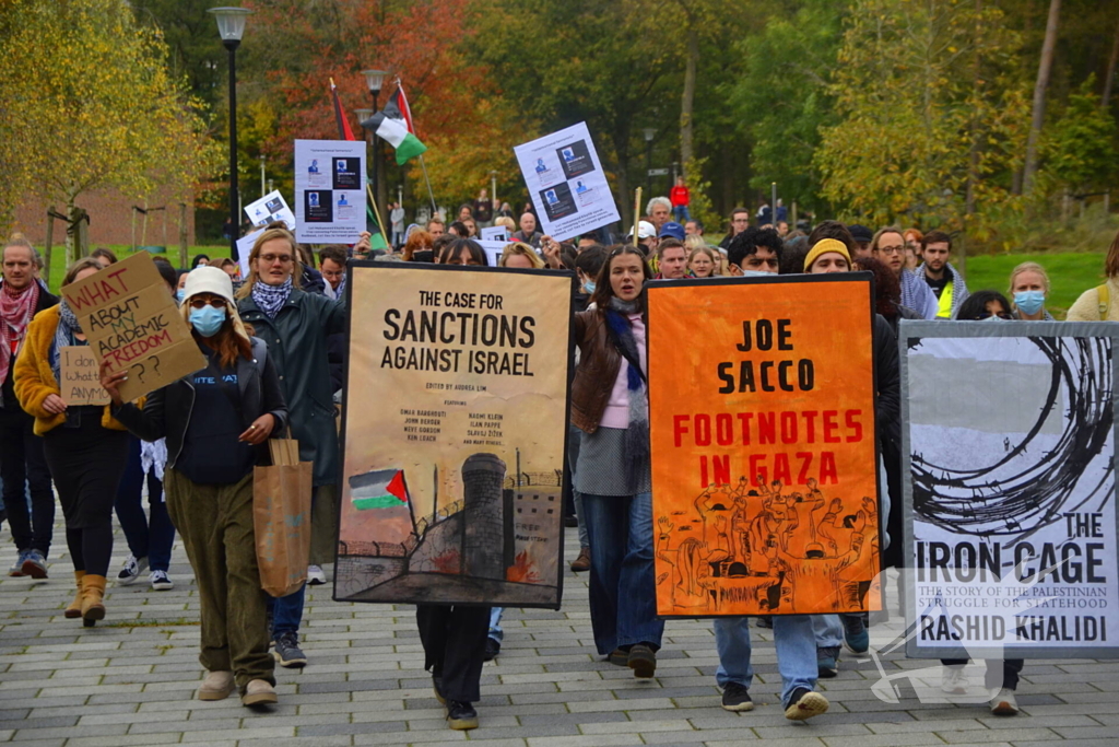 Pro Palestina demonstratie bij Nijmeegse Universiteit