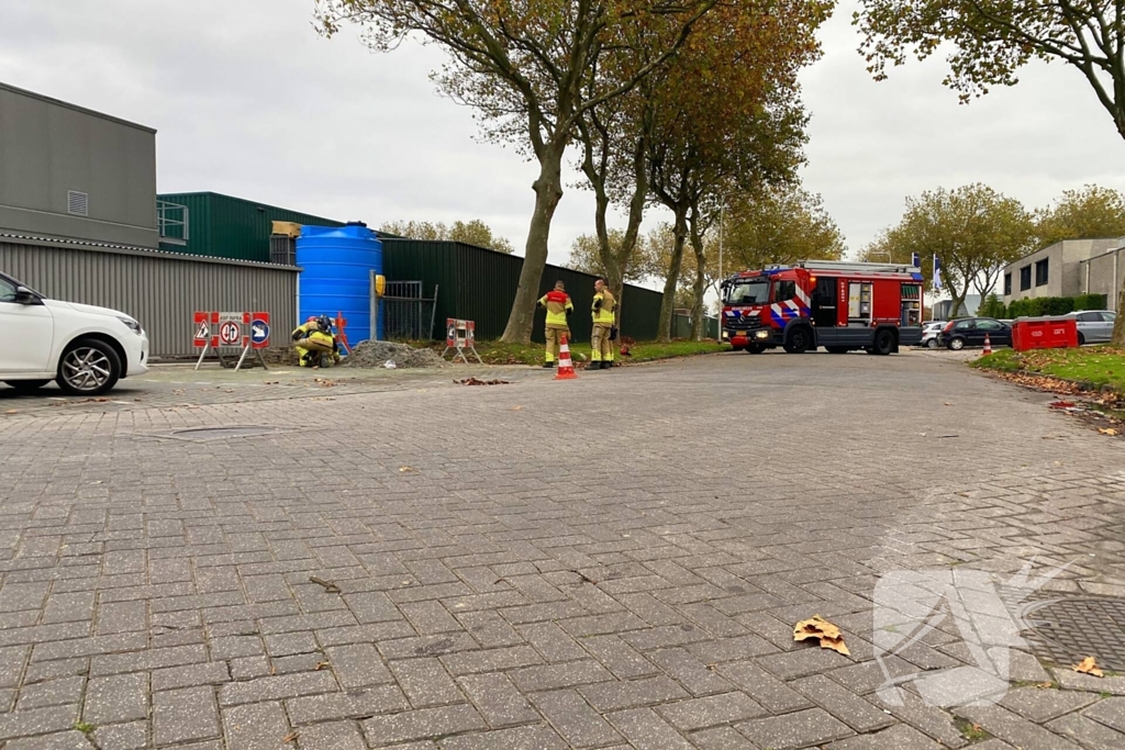 Gasleiding geraakt tijdens werkzaamheden