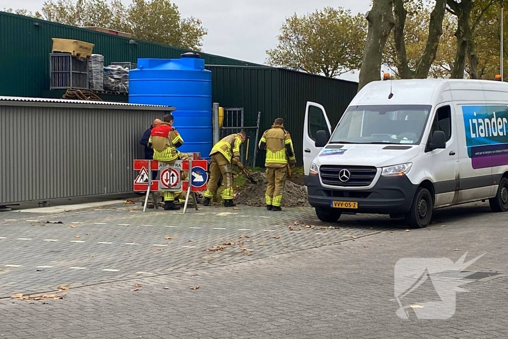 Gasleiding geraakt tijdens werkzaamheden