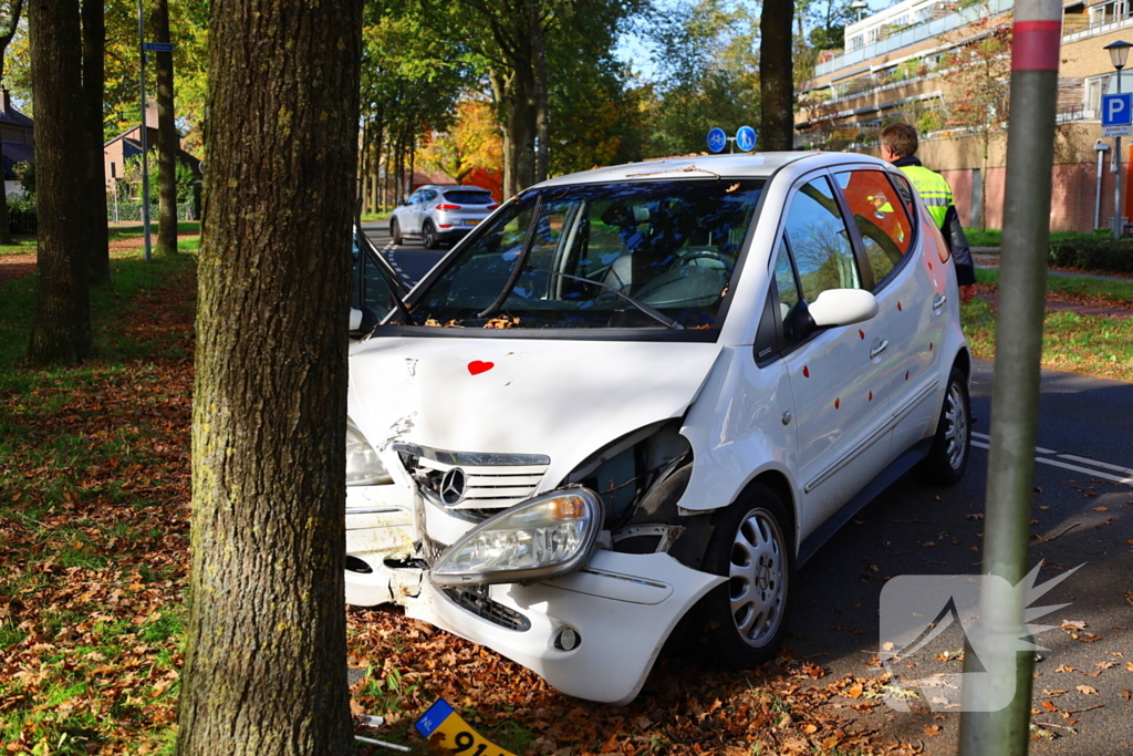 Automobiliste botst tegen boom