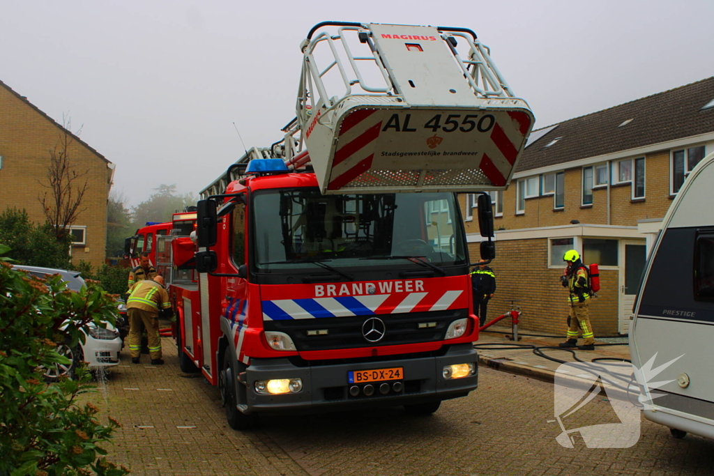 Veel rookontwikkeling bij brand in woning