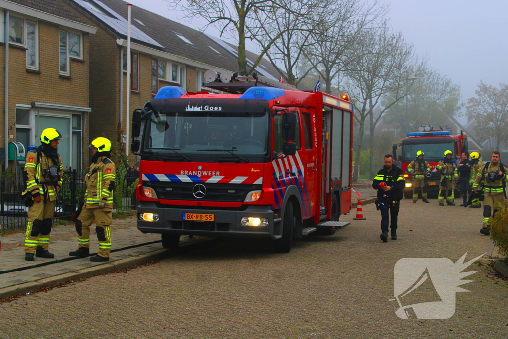 Veel rookontwikkeling bij brand in woning