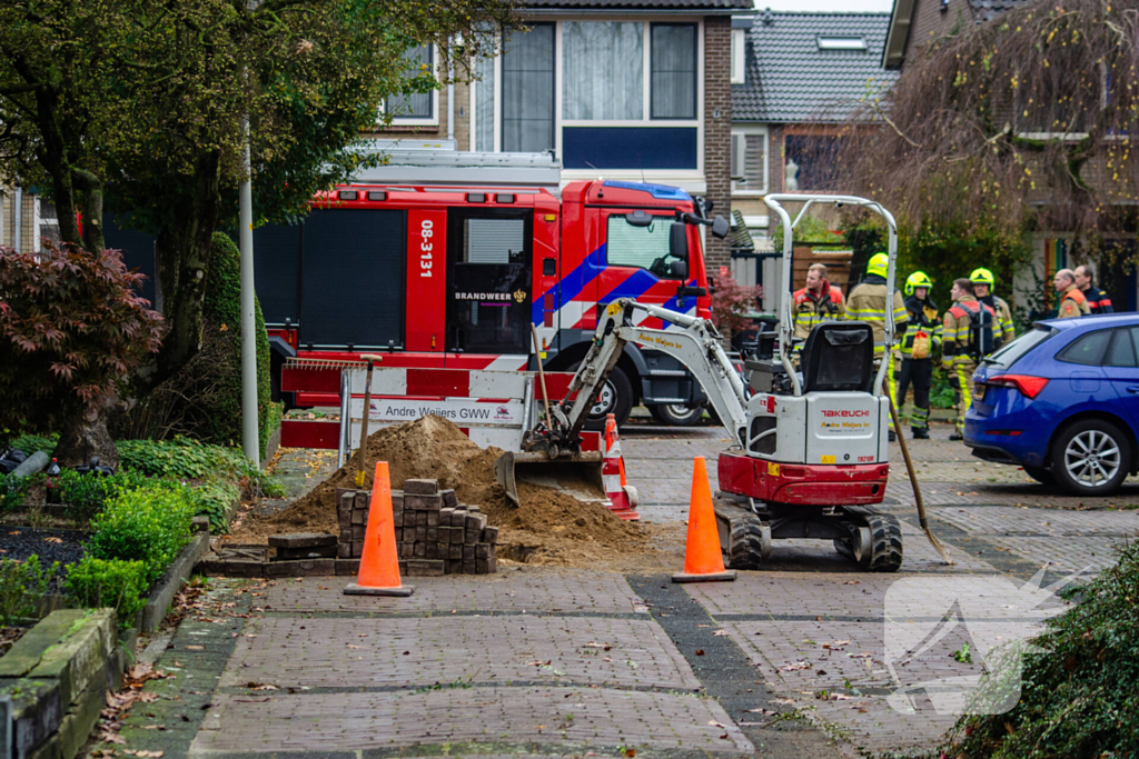 Straat afgezet door gaslekkage