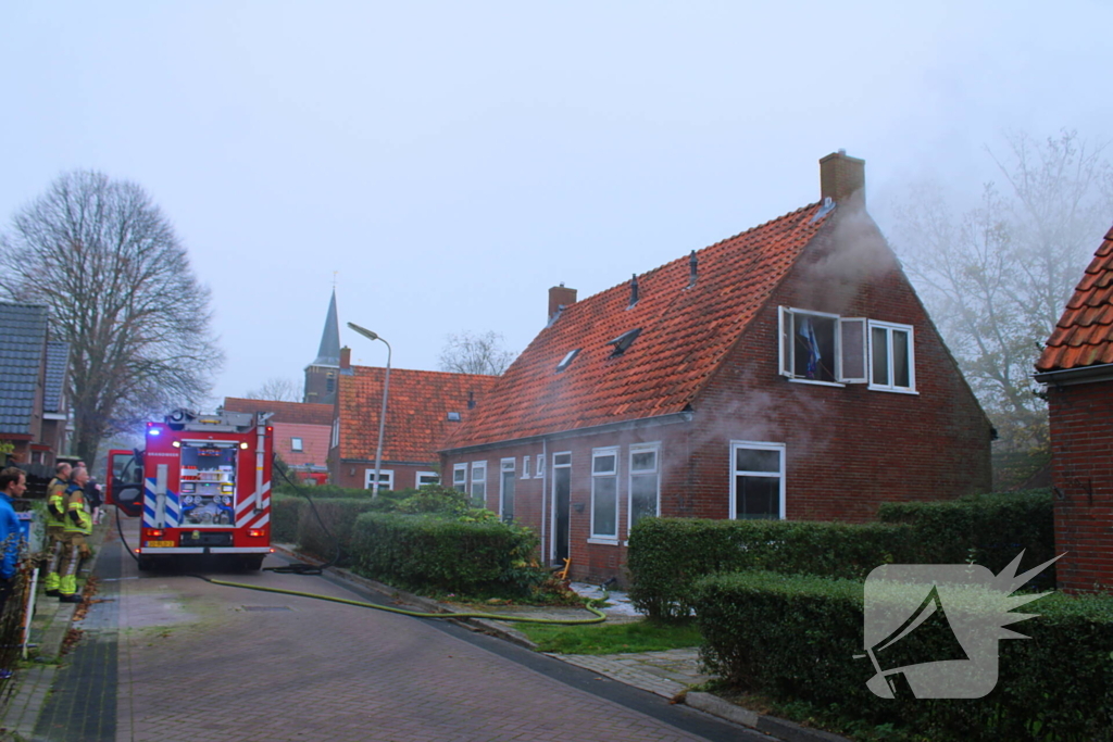 Flinke rookontwikkeling bij middelbrand in woning