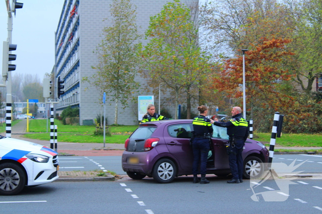 Automobilist klapt op paal