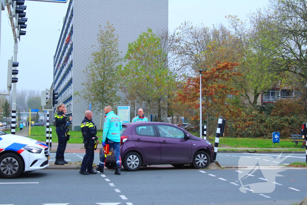 Automobilist klapt op paal