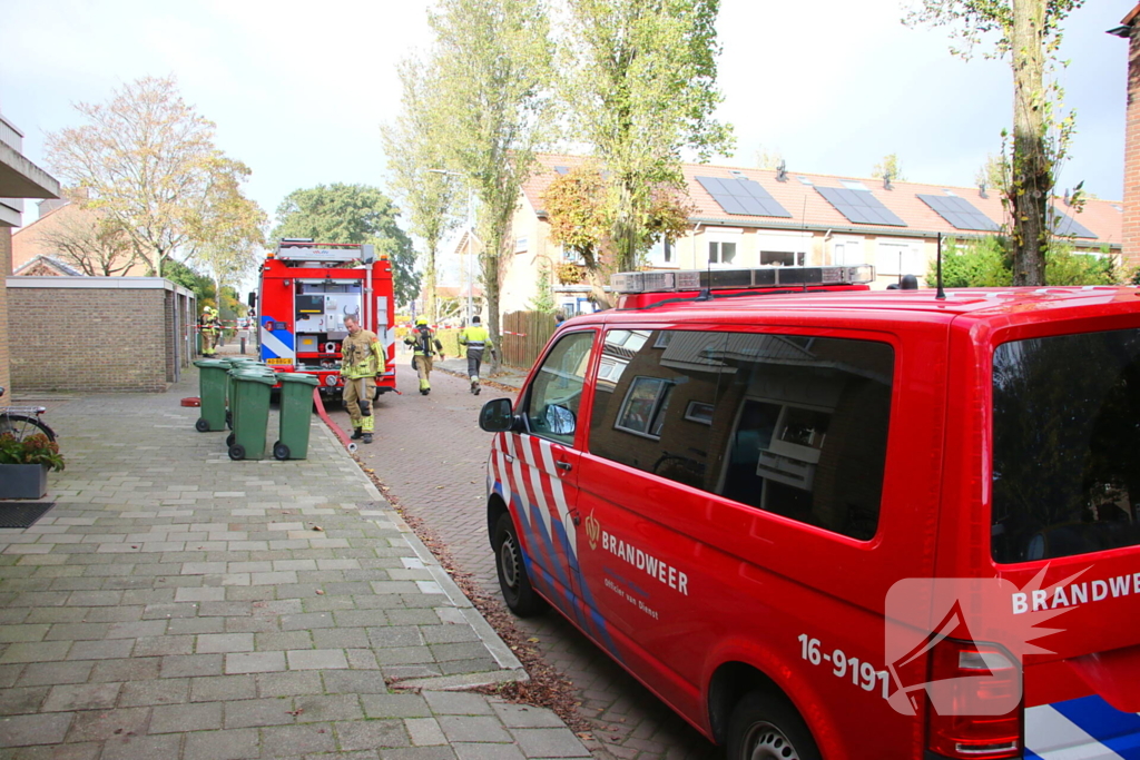 Gasleiding beschadigd na botsing met paaltje