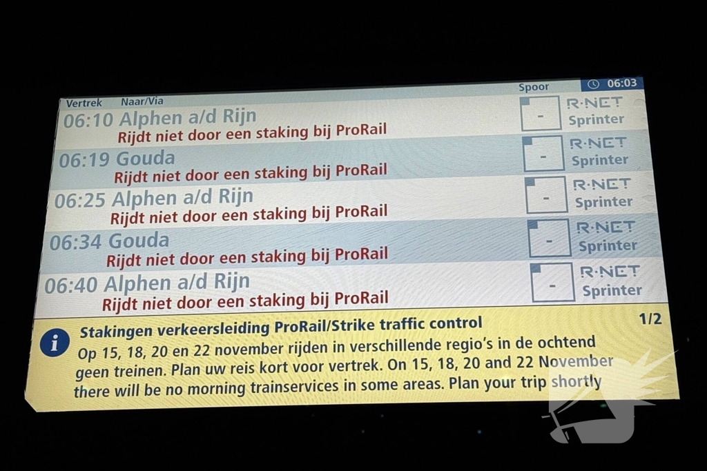 ProRail-staking leidt tot lege stations