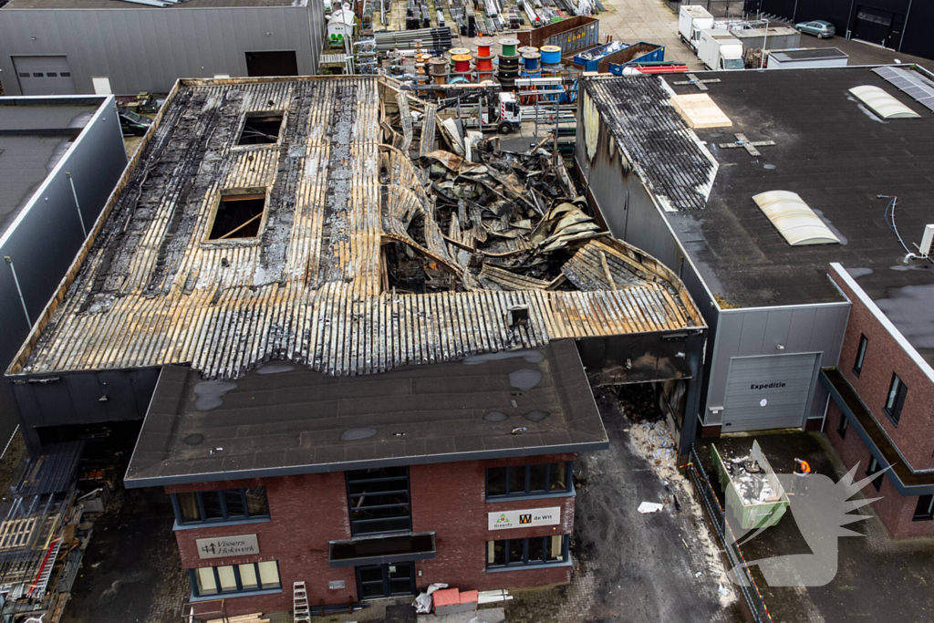 Schade is goed te zien na brand in brandbeveiligingsbedrijf