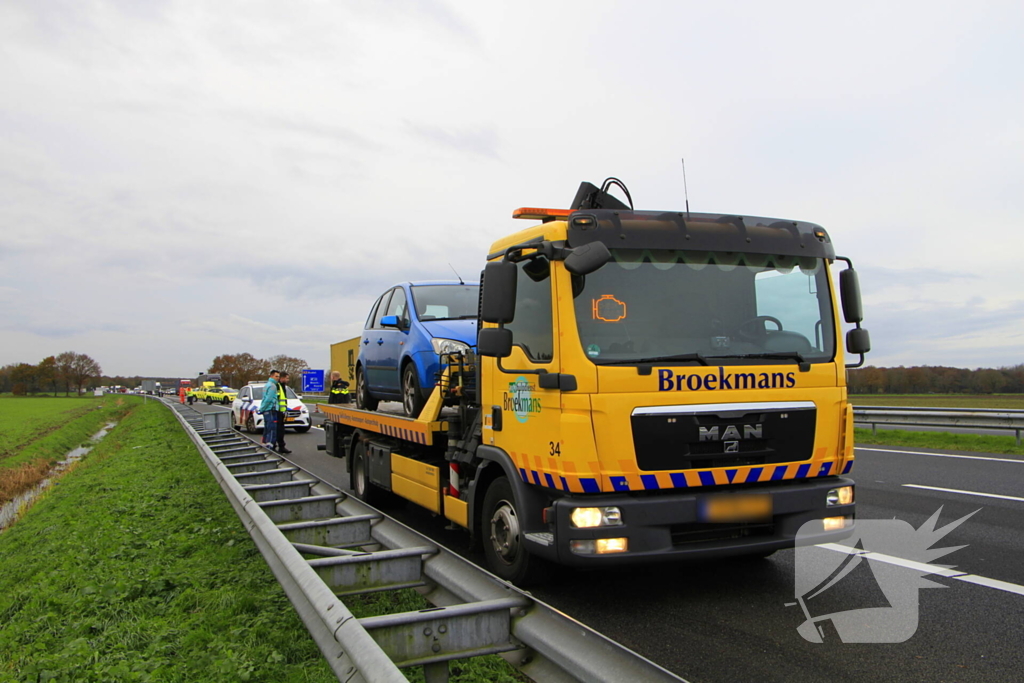 Rijstrook afgesloten door ongeval