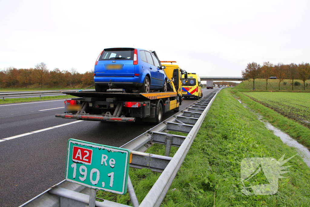 Rijstrook afgesloten door ongeval