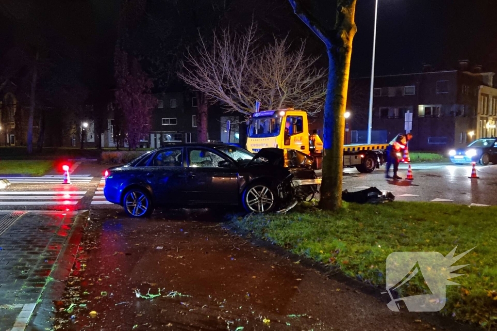 Automobilist eindigt tegen boom