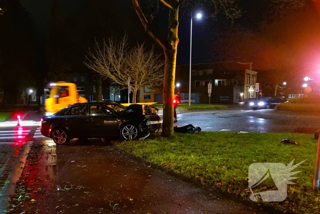 Automobilist eindigt tegen boom