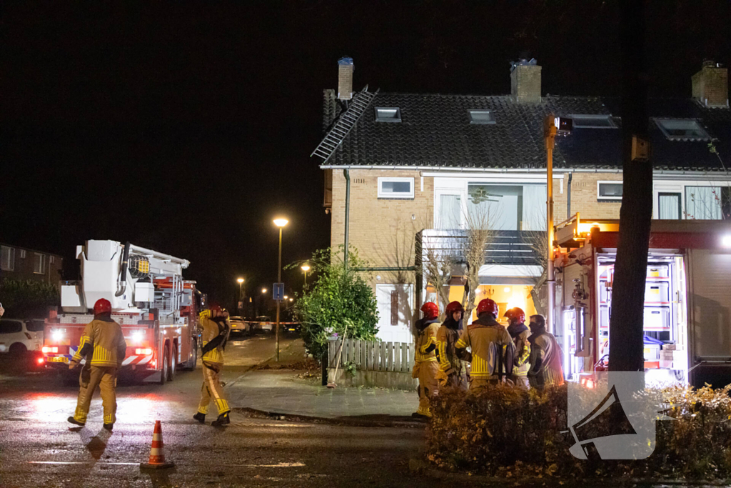 Ladder vormt gevaar tijdens storm Conall