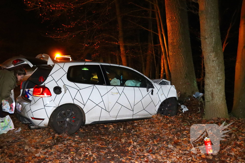 Automobilist klapt op boom