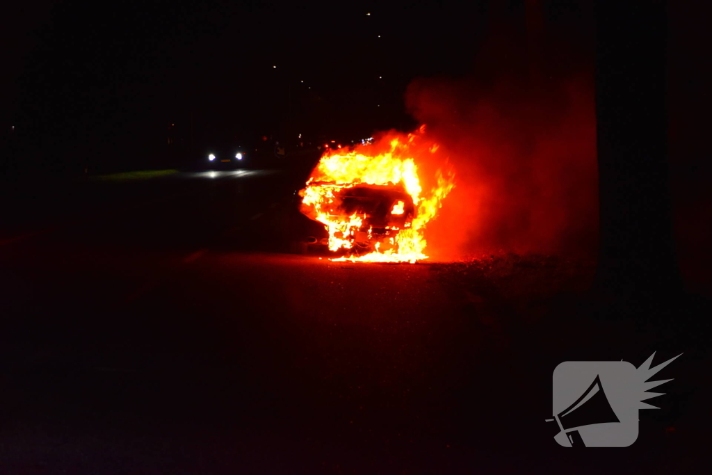 Auto volledig verwoest door brand