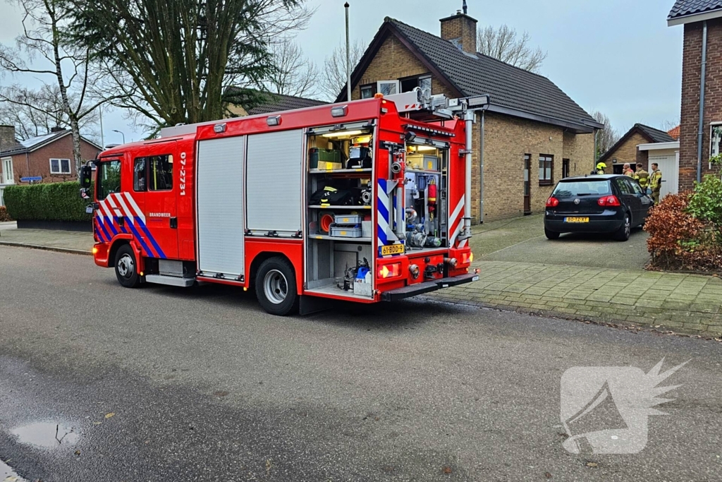 Sauna in kelder van woning vat vlam