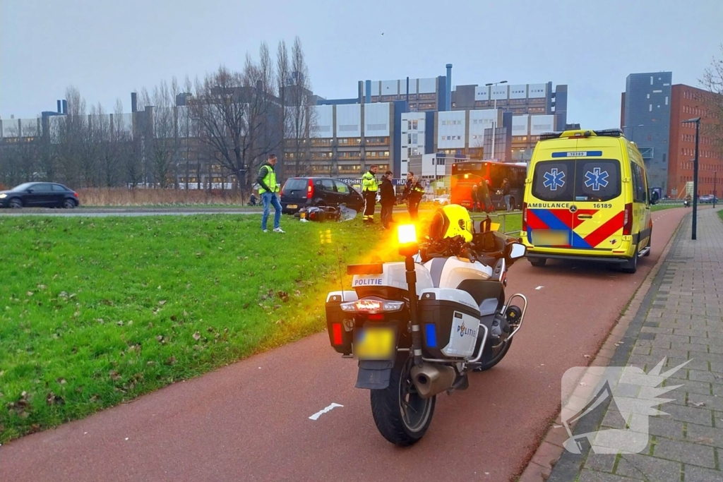 Scooterrijder gewond bij enkelzijdig ongeval