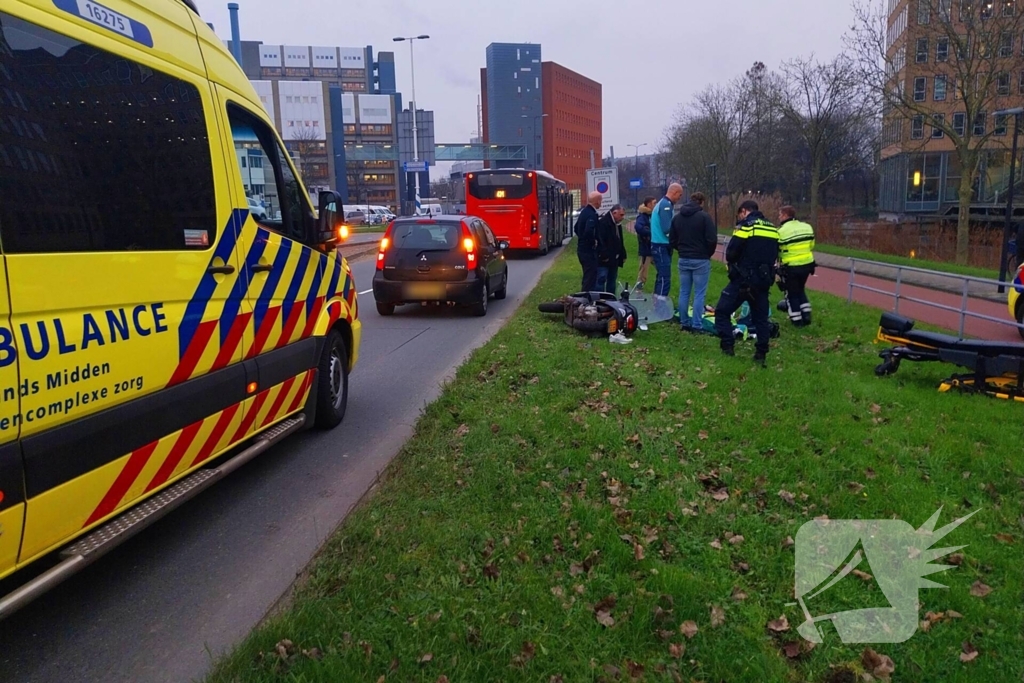 Scooterrijder gewond bij enkelzijdig ongeval