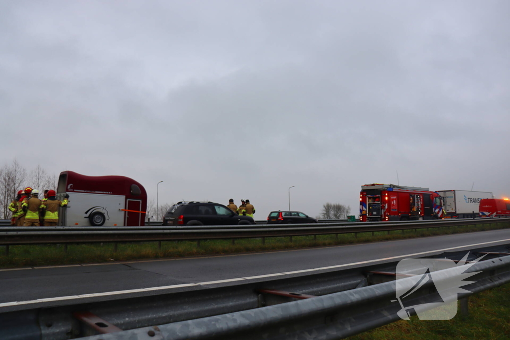 Snelweg afgesloten wegens hulp aan paard