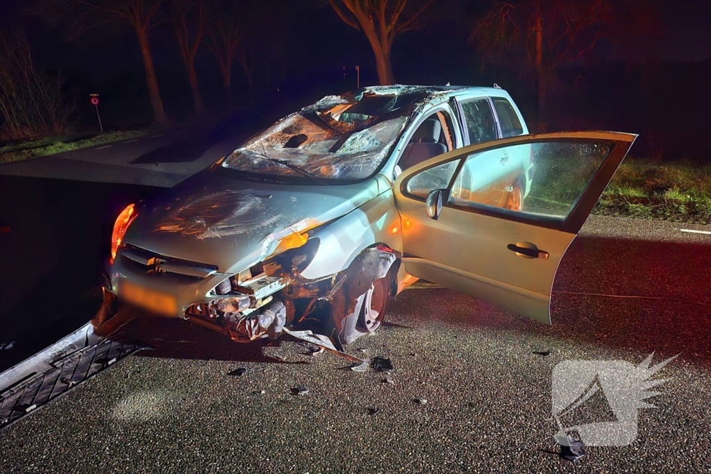 Automobilist slaat over de kop