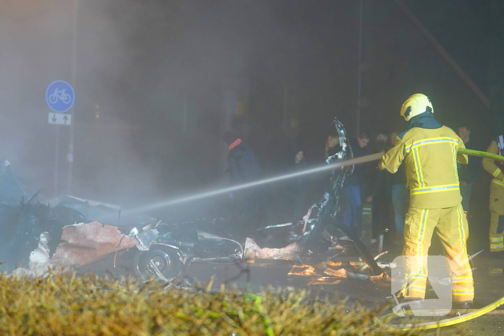 Opnieuw caravan in brand gestoken