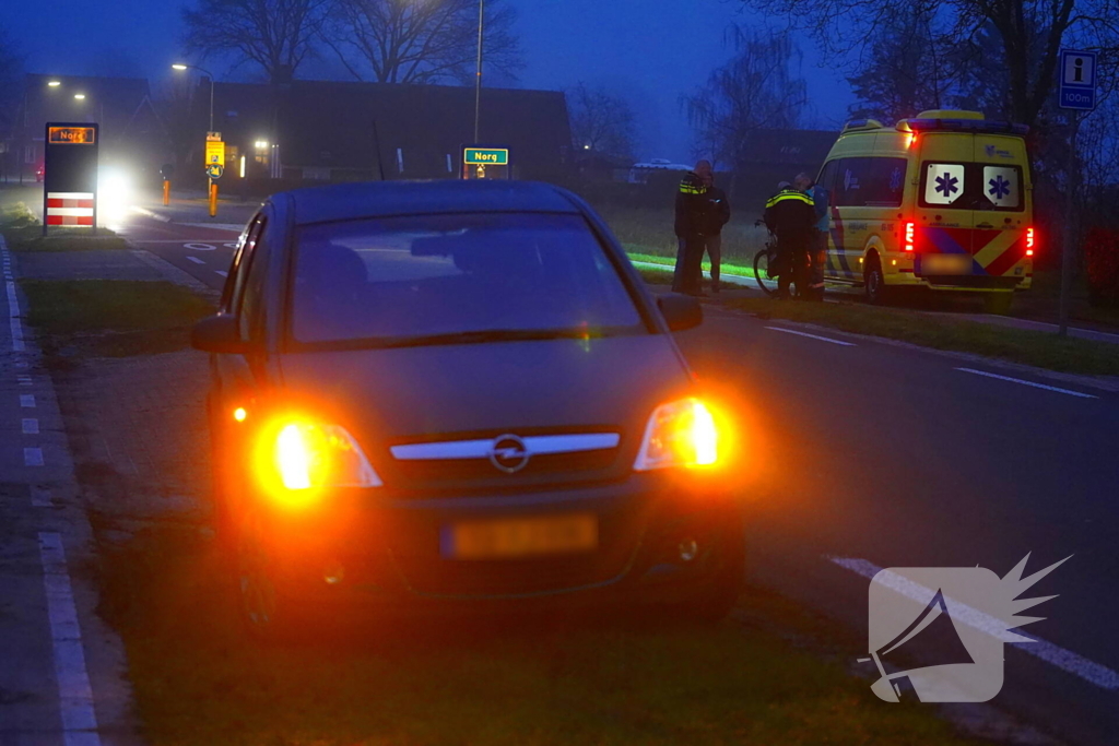 Fietser gewond bij botsing met auto