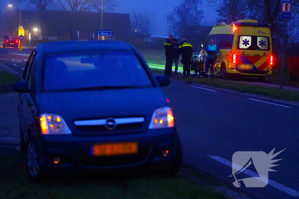 Fietser gewond bij botsing met auto