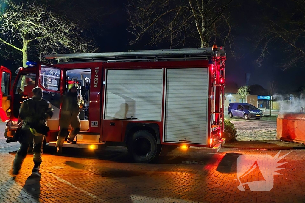 Containerbrand door vuurwerk