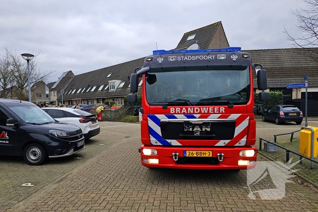 Doorgang woonwijk geblokkeerd door omgewaaide boom