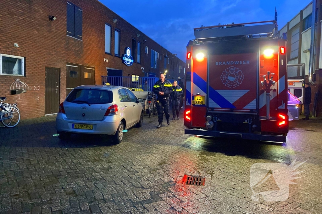 Brand in keuken van bezorg restaurant