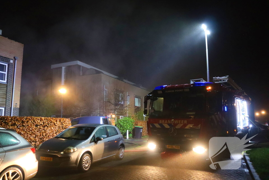 Brand in garage van woning