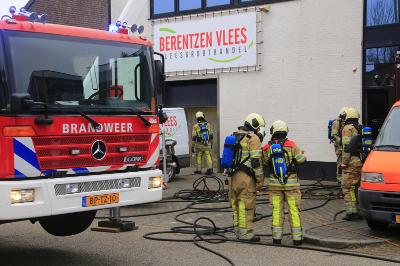 Brand in machine slagerij