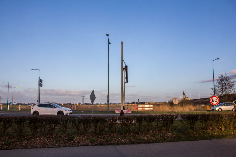 Herstelwerkzaamheden na aanrijding met hoogtebalk