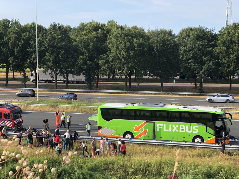 Flixbus strandt na brand