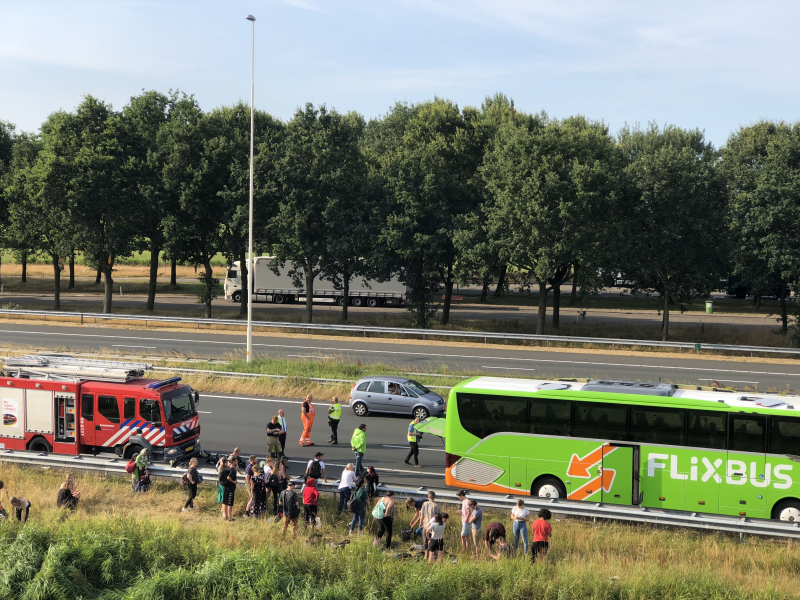 Flixbus strandt na brand