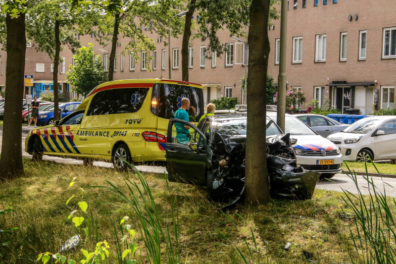 Bestuurder knalt tegen boom