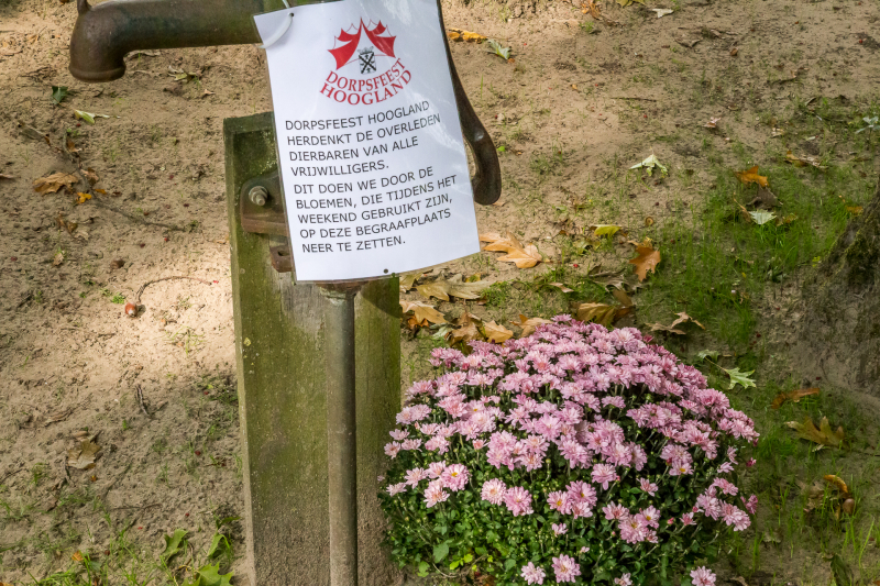 Dorpsfeest Hoogland herdenkt dierbaren vrijwilligers met bloemen