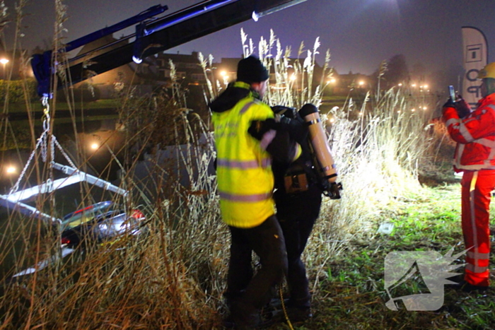 Vergeten handrem laat auto het water in rollen