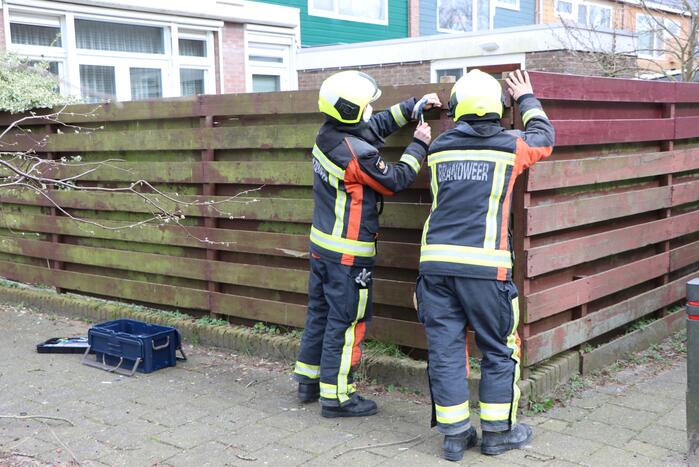 Brandweer verwijderd los hangende tak