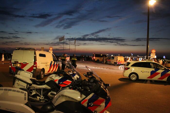 Grote politie inzet op het strand