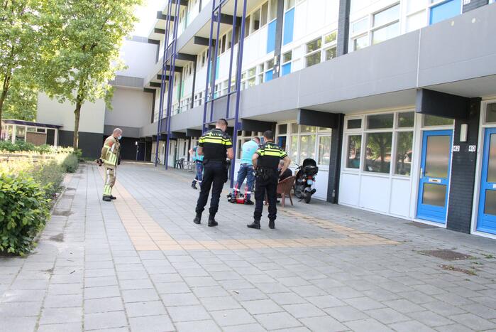 Partytent in brand door barbecue