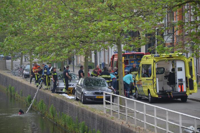 Zoektocht naar persoon in stadsgracht