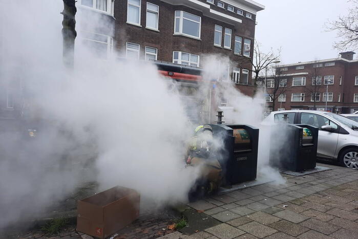 Flinke rookontwikkeling bij containerbrand