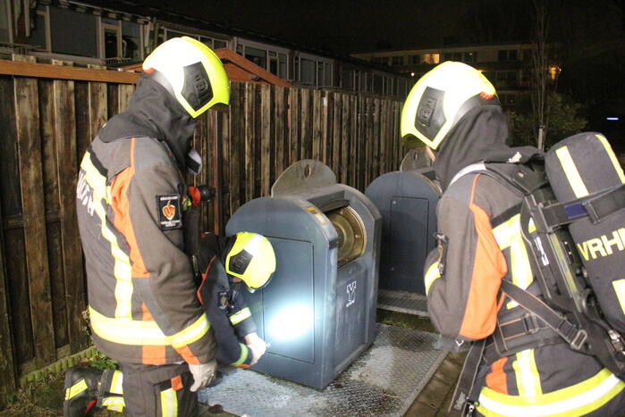 Zelfde container vier uur later weer in brand