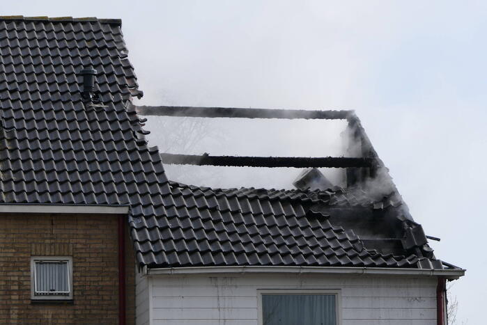 Uitslaande dakbrand bij woning