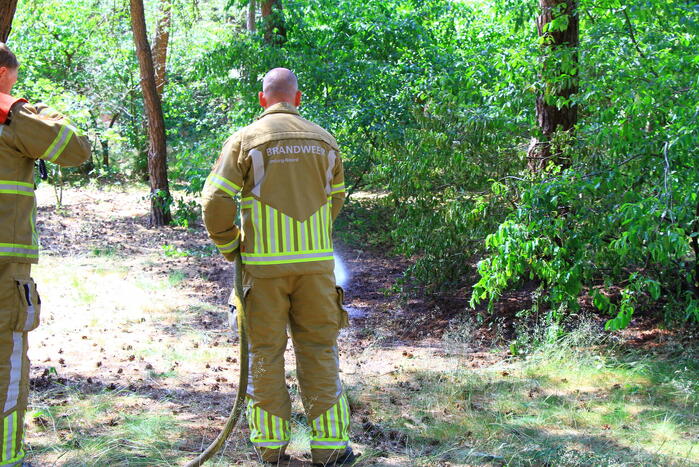 Stuk natuur in brand op vakantiepark