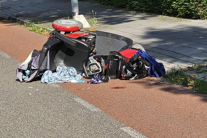 Ernstig ongeval tussen motorrijder en bestuurder van scootmobiel