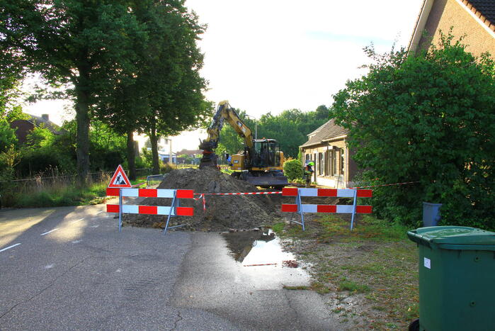 Gasleiding geraakt bij werkzaamheden